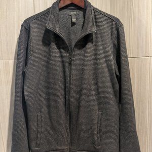 Alfani Black & Grey Striped Lightweight Sweater Jacket